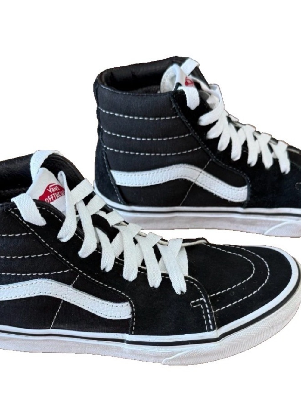 Vans Off The Wall Black Sk8-Hi High Top Sneakers Skater HipHop Men 3.5 Women 5.0